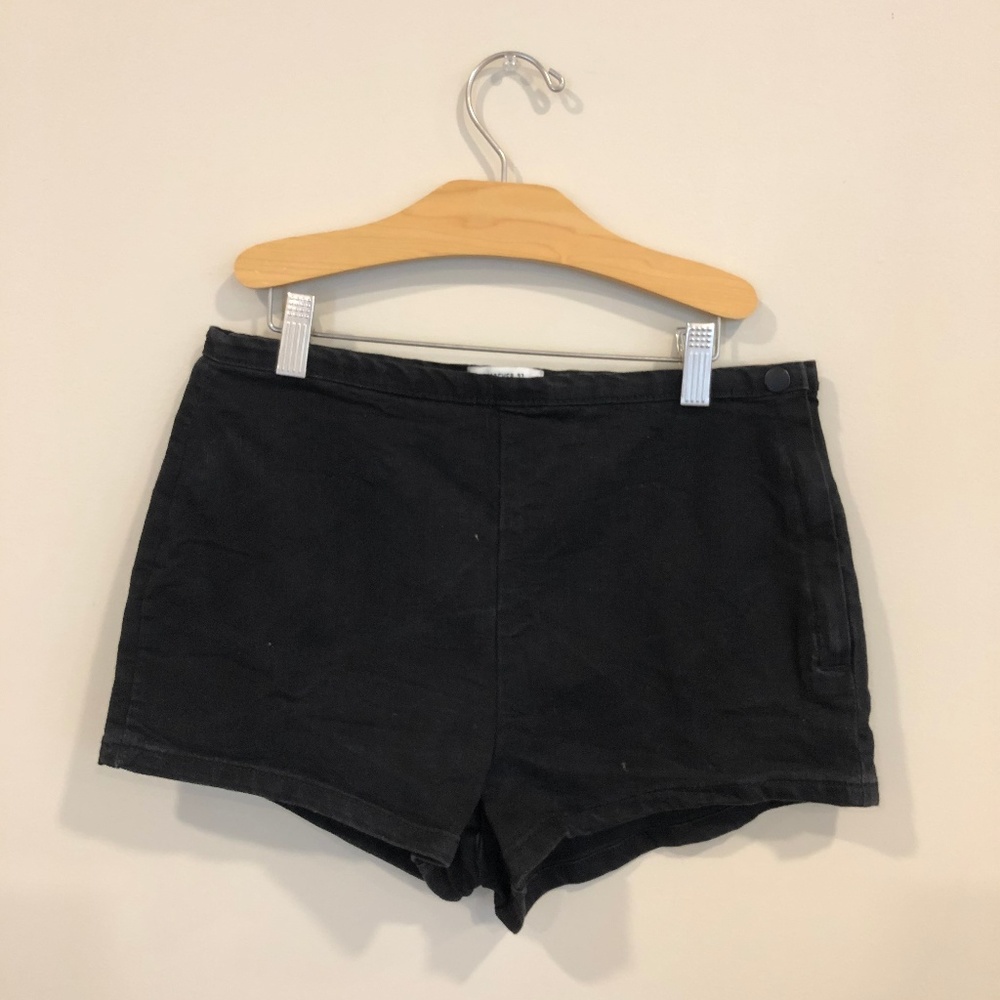 Black Side Snap Shorts